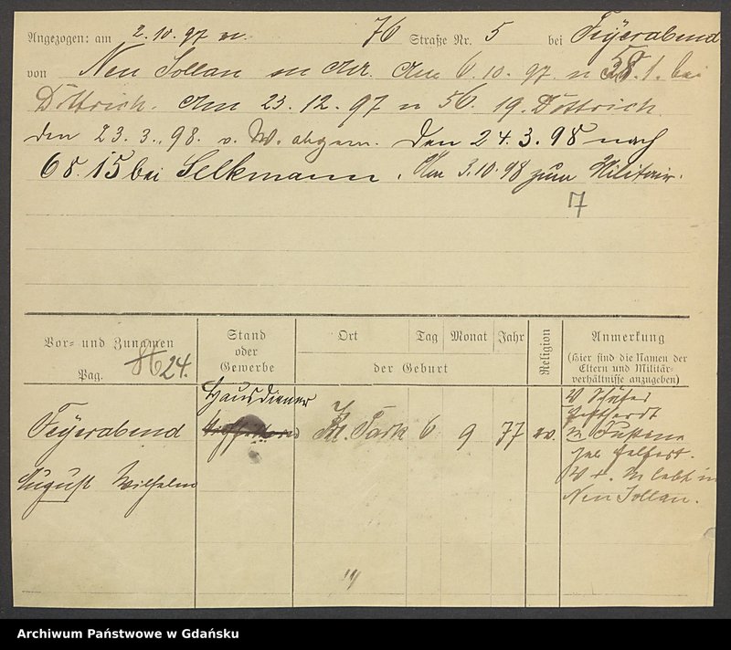 image.from.unit.number "Karty meldunkowe: Feyerabend - Fiebrant"