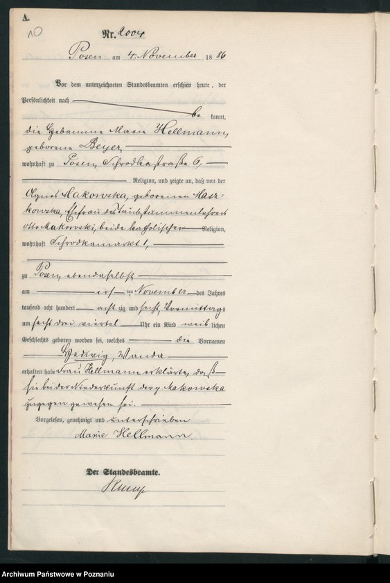 Obraz 13 z jednostki "Księga urodzeń t. V"