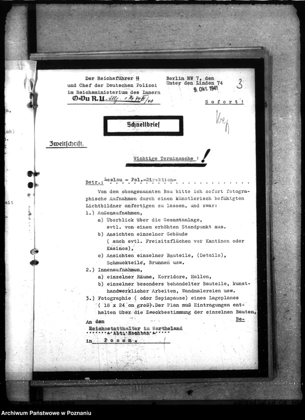 Obraz 7 z jednostki "Polizeikaserne in Leslau. Wohungen für Polizeiangehörigen in Leslau. Polizeigefängnis in Leslau"