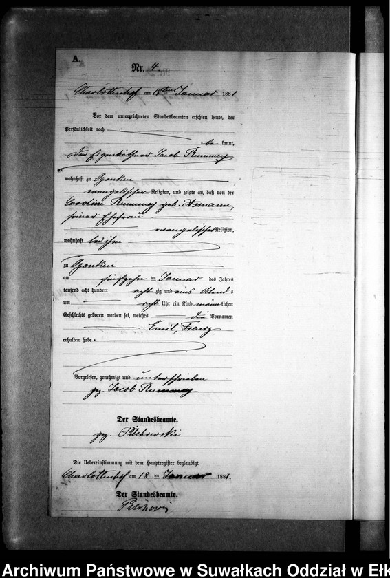 image.from.unit.number "Geburts-Neben-Register des Preussischen Standes-Amtes Gr. Strengeln Kreis Angerburg"