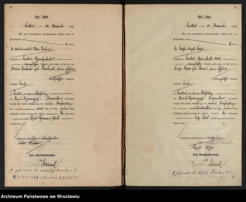 image.from.unit.number "Geburts-Haupt-Register Breslau I 1899 Band 8"