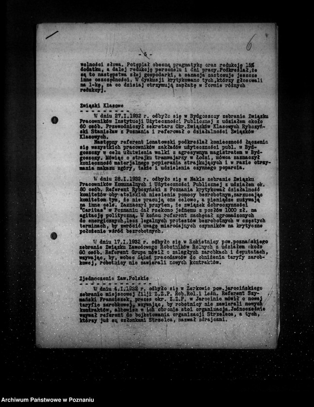 Obraz 10 z jednostki "Sprawozdania okresowe ze stanu bezpieczeństwa za miesiące styczeń-czerwiec 1932 r. /nr 1-6/"