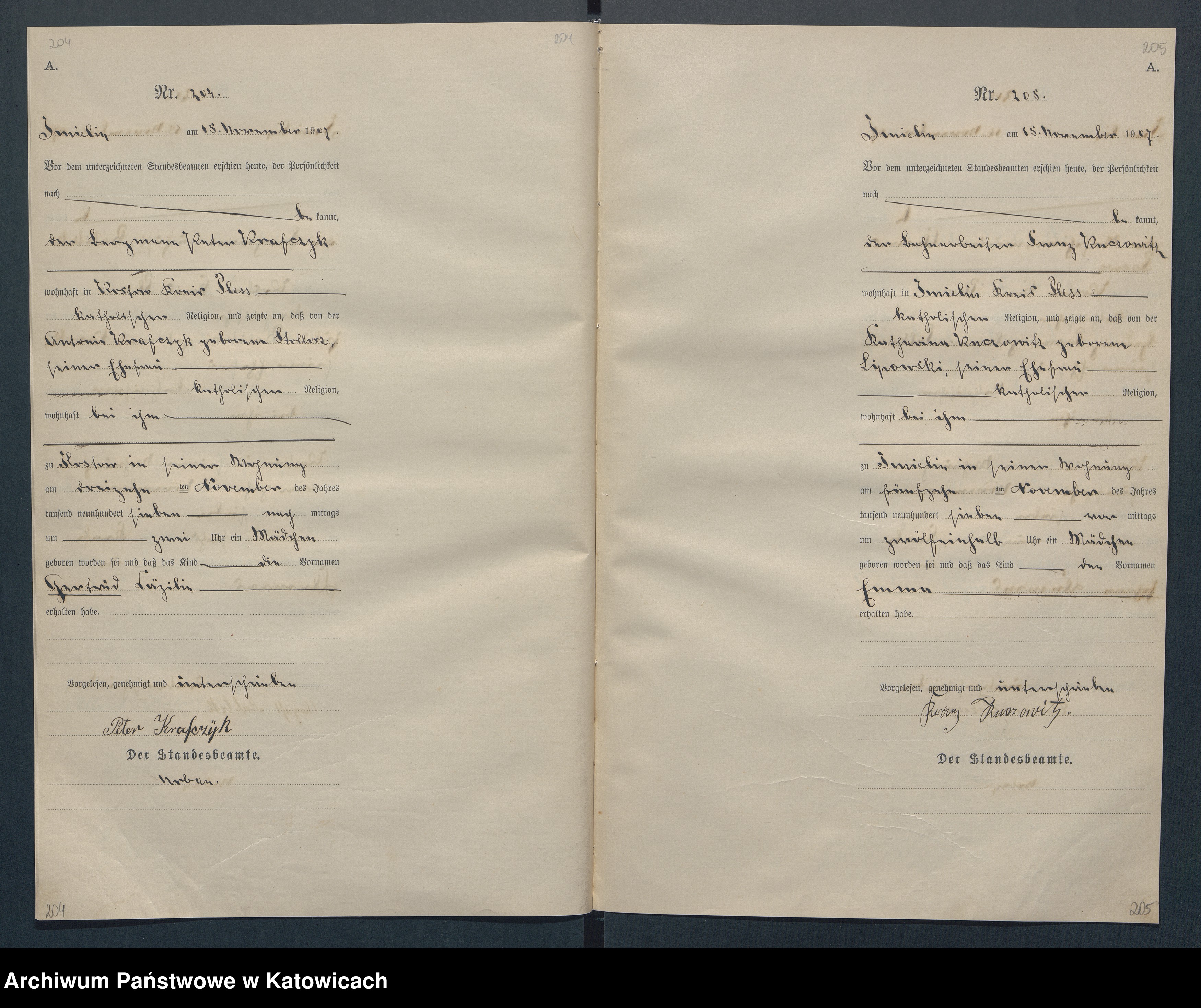 Skan z jednostki: [Księga urodzeń za rok 1907, nr 1-231]