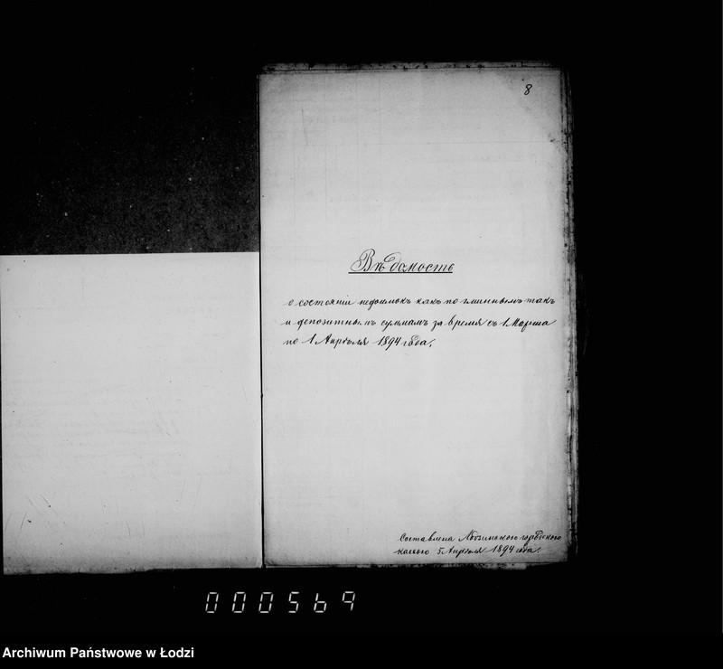Obraz 10 z jednostki "O nedoimkach po lodzinskoj gorodskoj kasse za 1894 i 1895 gg po uezdnomu kaznačejstvu za pol 1895 g"