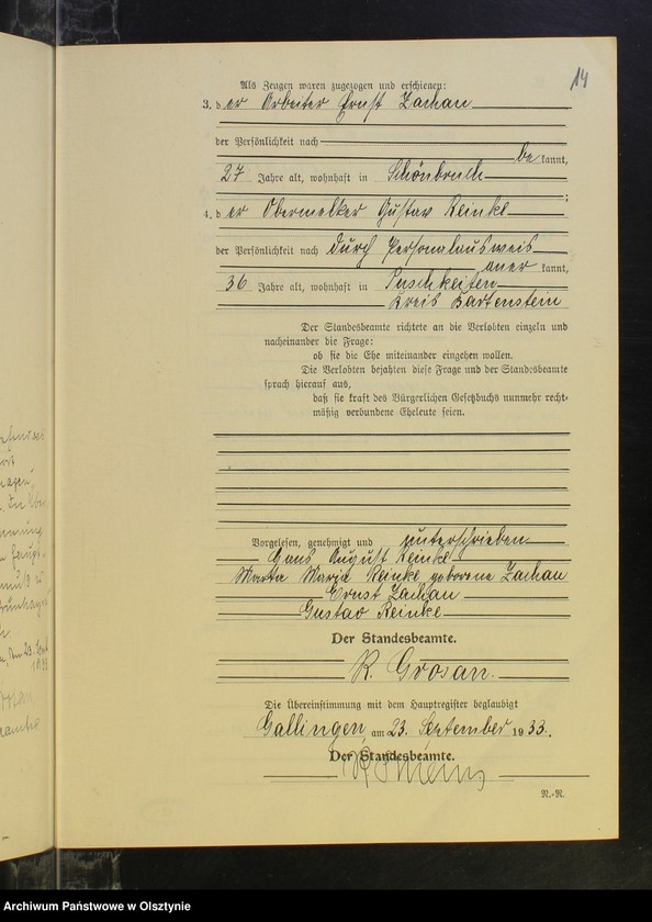 image.from.unit.number "Heirats-Neben-Register Nr 1 - 16 [ Księga małżeństw - wtóropis ]"