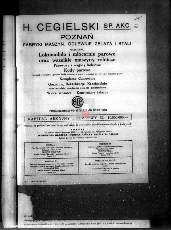 Obraz 10 z jednostki "Fabryka H. Cegielski w Poznaniu wtym plan generalny fabryki lokomotyw"