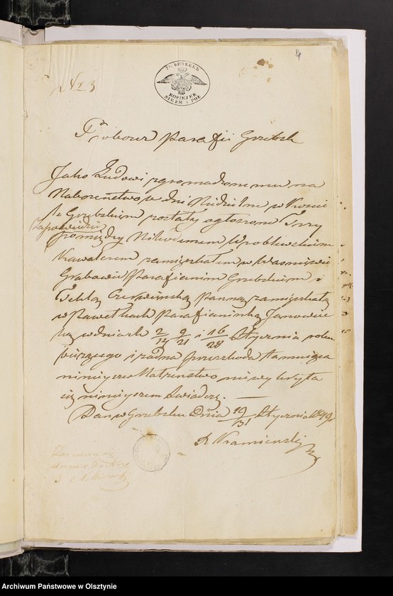 image.from.unit.number "Annexa z Parafij Janowieckiey z roku 1849"