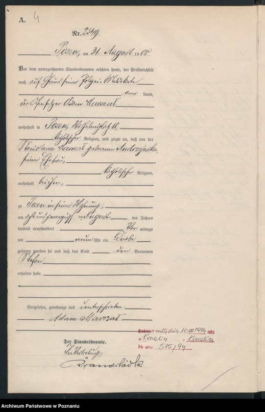 Obraz 7 z jednostki "Księga miejscowa urodzeń"