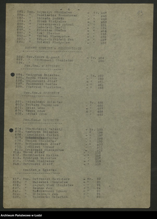 Obraz 14 z jednostki "Wykaz uczestników [nadzwyczajnej] konferencji aktywu PPS"