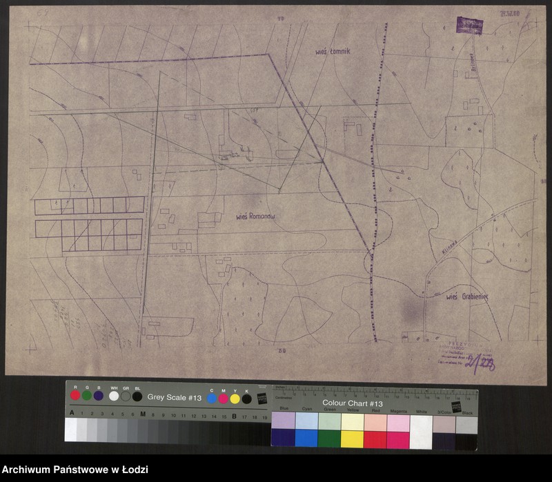 Obraz 1 z jednostki "Plan m. Łodzi 1:2000, odbitka. Sekcja NW69"