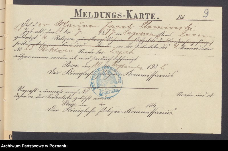 Obraz 11 z jednostki "[Dokumenty dostarczone przez narzeczonych do zawarcia związku małżeńskiego za 1902 rok. Tom XVI]"