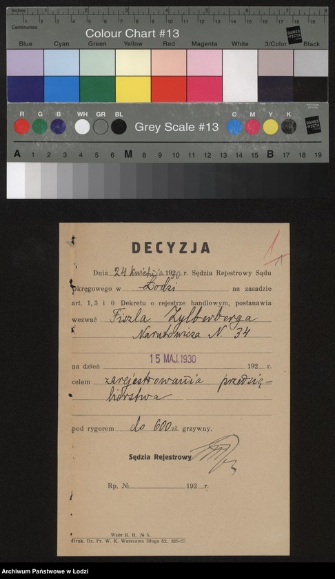 Obraz 3 z jednostki "Fiszel Zylberberg- tkalnia zarobkowa"