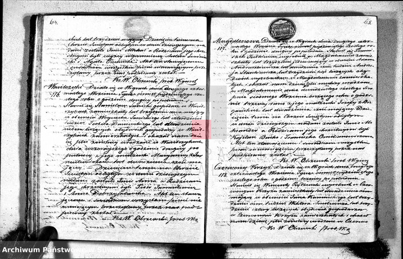 image.from.unit.number "Duplikat akt urodzonych, zaślubionych i zmarłych parafii wigierskiej z roku 1856"
