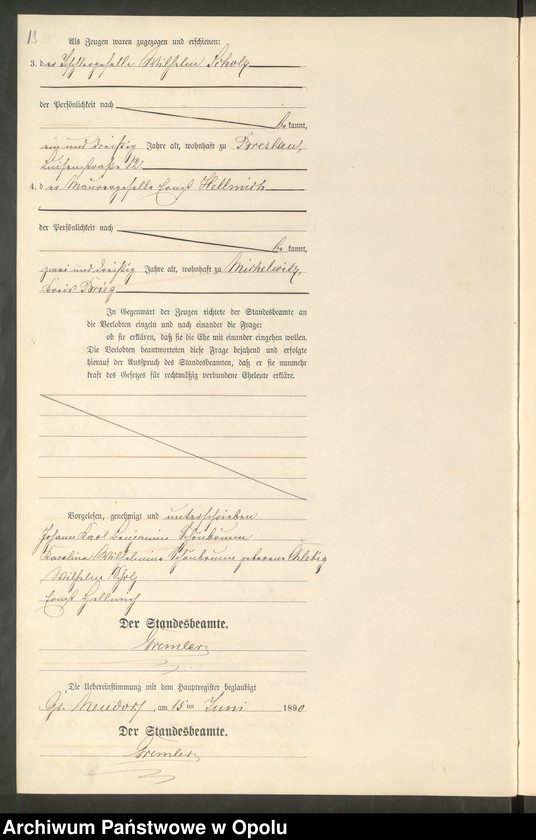 image.from.unit.number "Heiraths-Neben-Register Standes-Amt Gross Neudorf 1890"