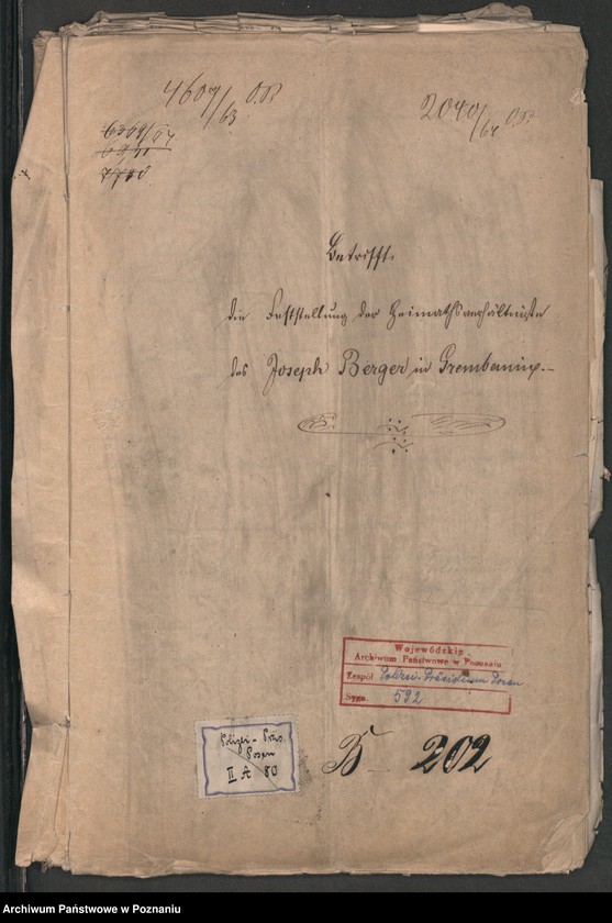 Obraz 2 z jednostki "A. betr. die Feststellung der Heimatsverhältnisse des Josef Berger aus Grembanin geboren in Baranowitz , Kreis Rybnik"