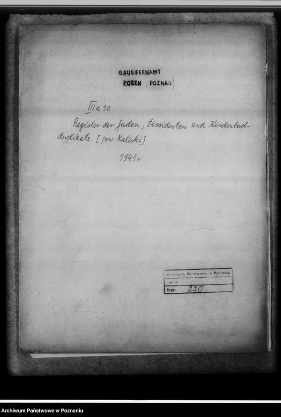 Obraz 4 z jednostki "Register der Juden, Dissidenten und Kirchenbuchduplikate [powiat kaliski]"