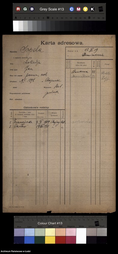 Obraz 3 z jednostki "[Spis ludności Łodzi] Sońka-Sowiński"