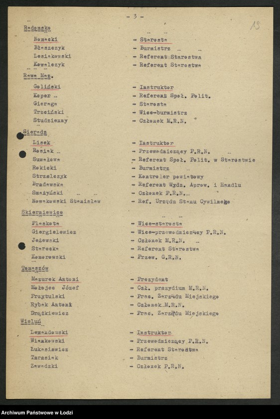 Obraz 20 z jednostki "Sprawozdania [z działalności, wykaz członków oraz składy Plenum i Egzekutywy Wydziału]"