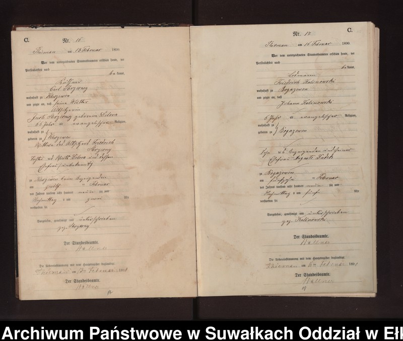 image.from.unit.number "Sterbe-Neben-Register des Preussischen Standes-Amtes Rydzewen Kreis Loetzen"