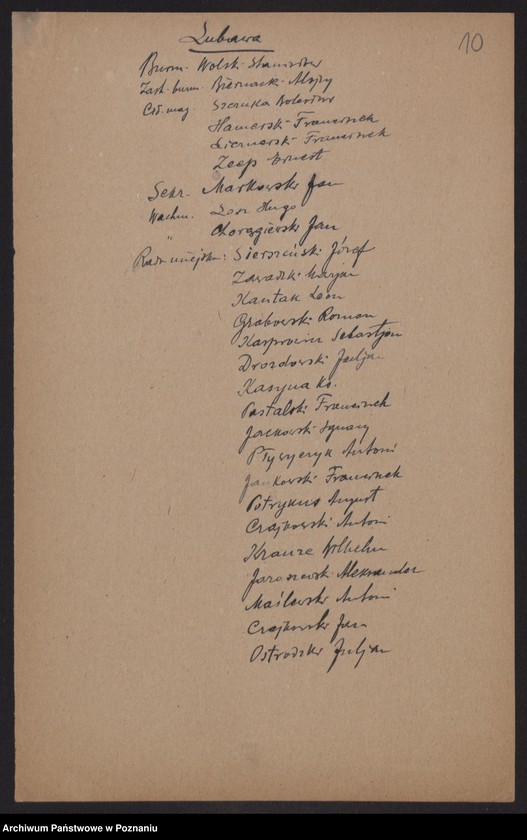 Obraz 12 z jednostki "[Spis urzędników magistratów i członków rad miejskich województwa pomorskiego]"