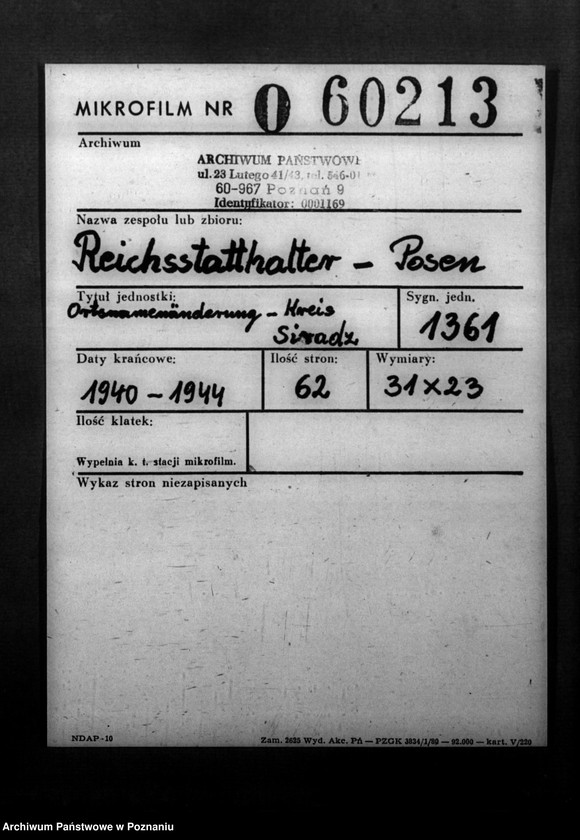 Obraz 2 z jednostki "Ortsnamenänderung - Kreis Sieradz"