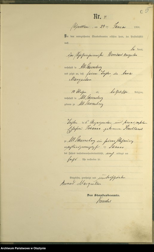 image.from.unit.number "Sterbe-Haupt-Register Nr 1 - 40"