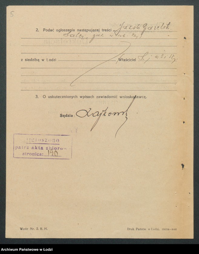 Obraz 7 z jednostki "Jakób Garelik- skład gotowych ubiorów krawieckich"