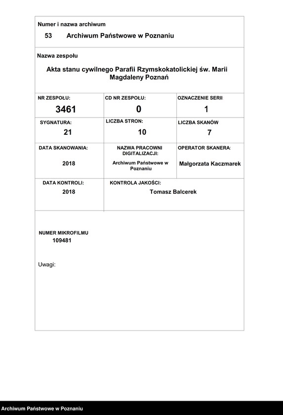 Obraz 1 z jednostki "Księga urodzin"