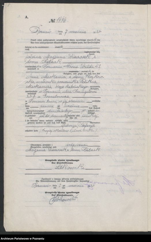 Obraz 10 z jednostki "Księga urodzeń odpis tom VI [Rejestr poboczny urodzeń]"