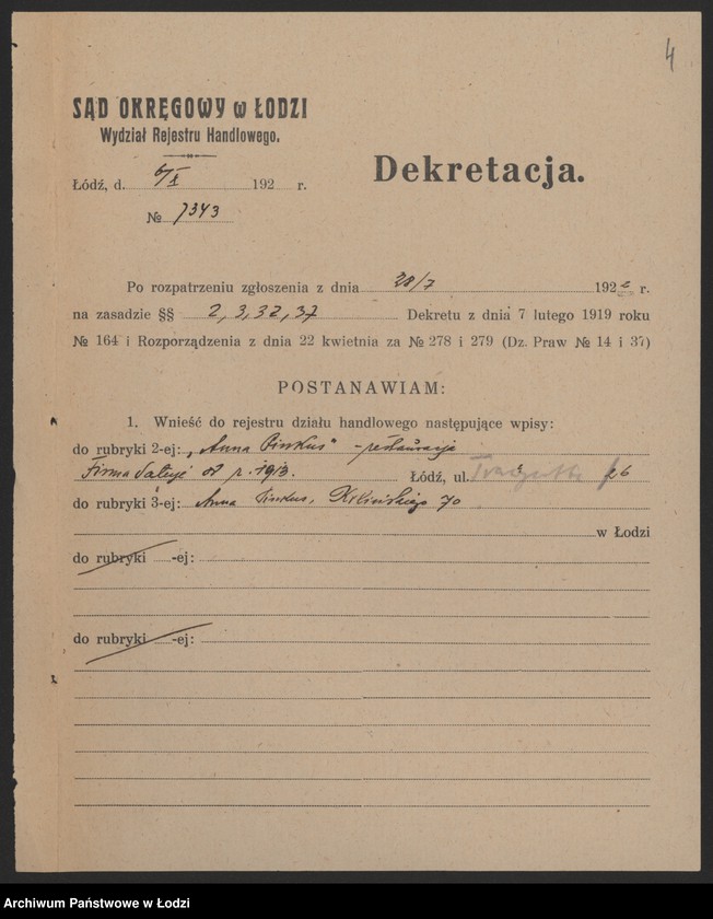 Obraz 6 z jednostki "Anna Pinkus – restauracja"