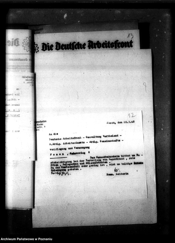 Obraz 16 z jednostki "Schriftwechsel mit der Deutsche Arbeiters Front [Korespondencja w sprawie zbiorowego żywienia]."