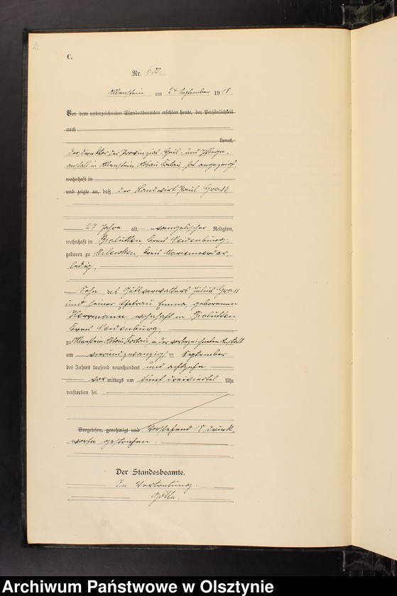image.from.unit.number "Sterbe-Haupt-Register Tom II, Nr 600-877"