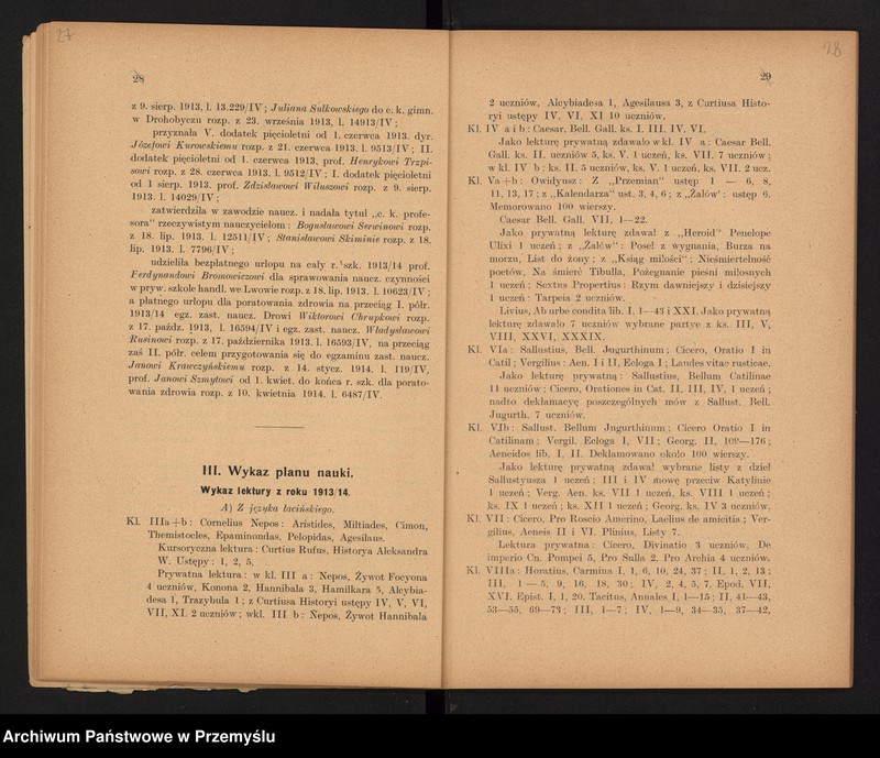 image.from.unit.number "Sprawozdanie Dyrekcji c.k. Gimnazjum w Bochni za rok szkolny 1913/14"