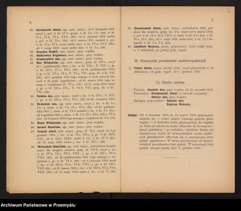 image.from.unit.number "Sprawozdanie Dyrekcji c.k. Gimnazjum w Bochni za rok szkolny 1915/16"