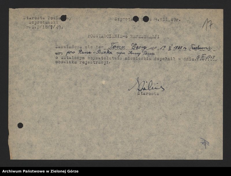 Obraz 19 z jednostki "Sprawy ludności niemieckiej (przesiedlenia)"