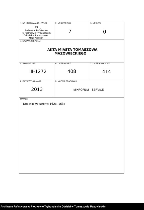 Obraz 1 z jednostki "Akta dowodów osobistych. Tom II-gi"