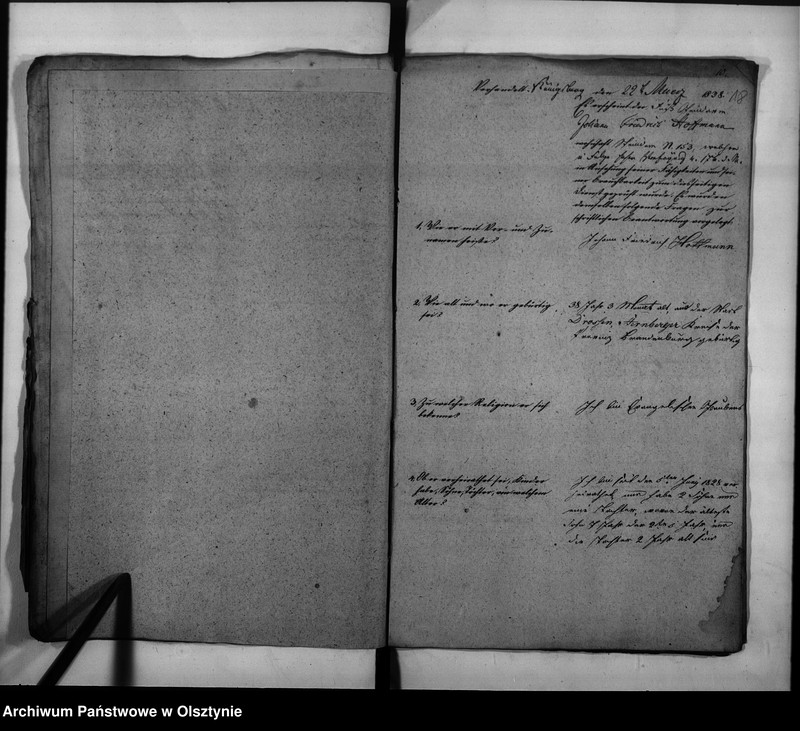 image.from.unit.number "Anstellung des Gensdarm Hoffmann [Johann Friedrich] als Regierungs-Haupt Kassesdiener"