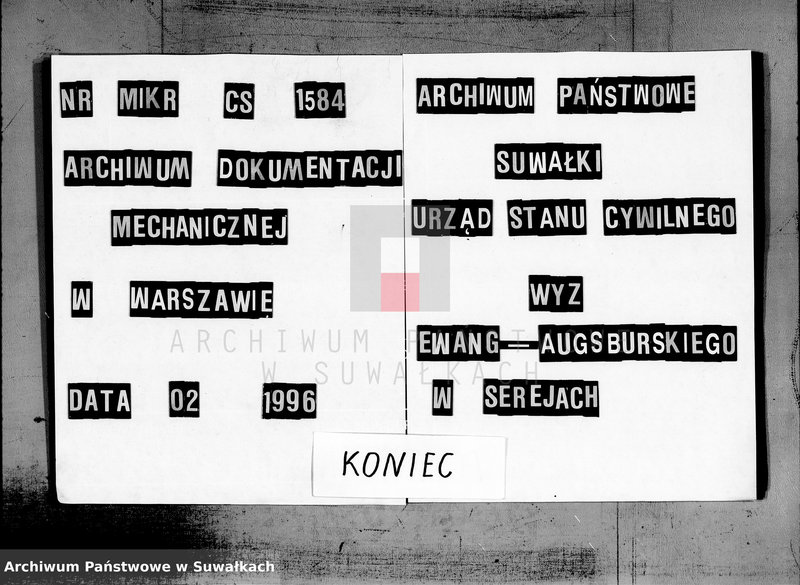 Obraz 17 z jednostki "Duplikat aktów urodzenia, małżeństw i zejścia z Filiału Ewangelicko- Augsburgskiego w Serejach za rok 1859"