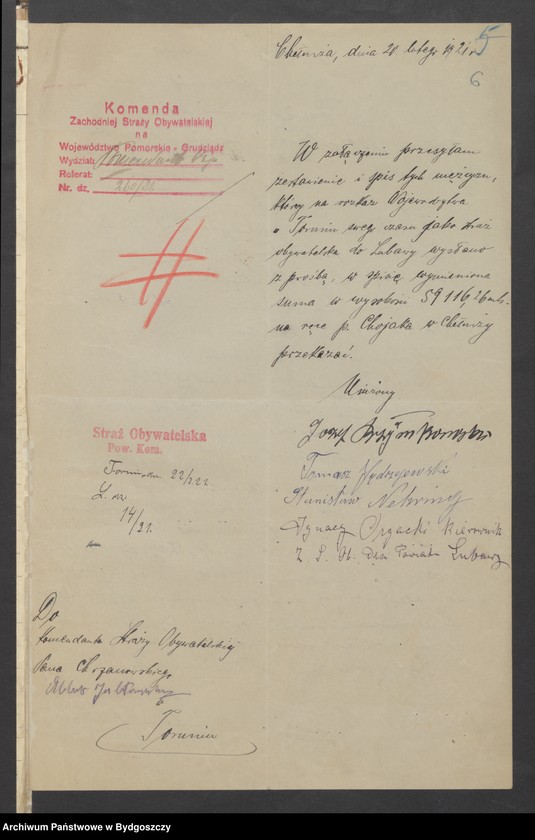 image.from.unit.number "[Raporty komendantów Zachodniej Straży Obywatelskiej do Komendy Powiatowej w Toruniu. Imienny spis członków Zachodniej Straży Obywatelskiej, baonu II w Chełmży]"