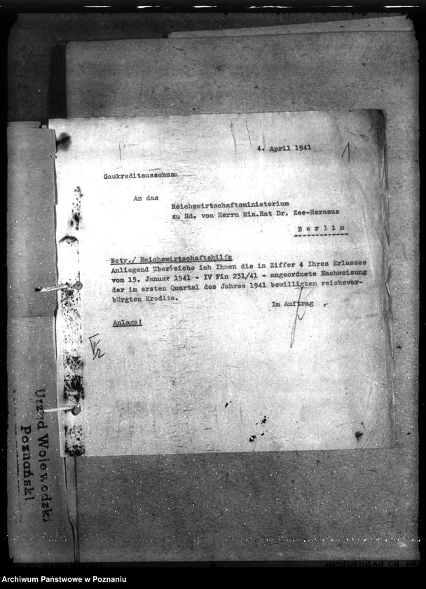 Obraz 5 z jednostki "Kredyt Stand per 31. III. 1941."