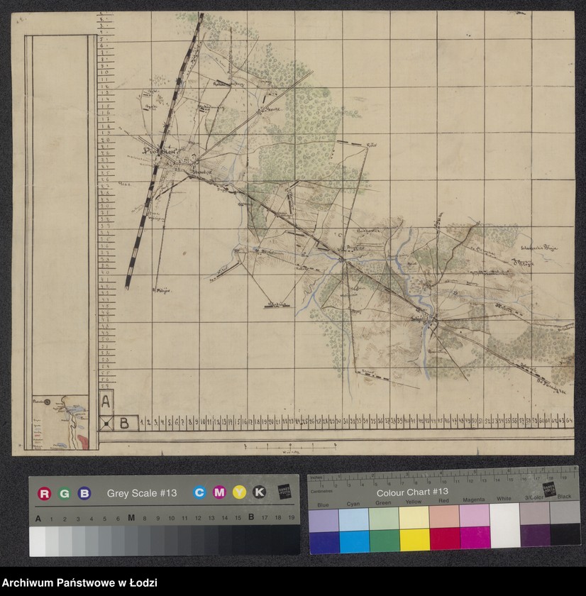 Obraz 1 z jednostki "Szkic sytuacyjny linii kolei wąskotorowej Piotrów-Sulejów"