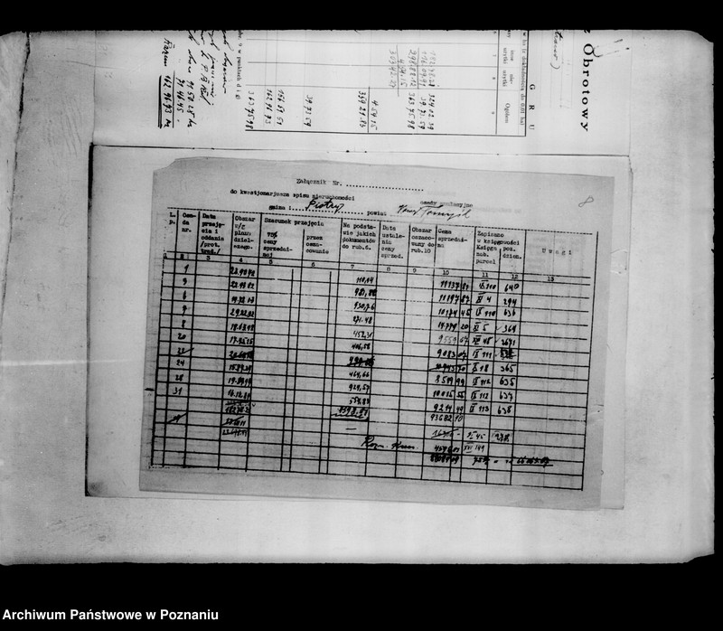 Obraz 12 z jednostki "/Fundusz obrotowy reformy rolnej i zestawienia/ powiaty nowotomyski i grodziski/"