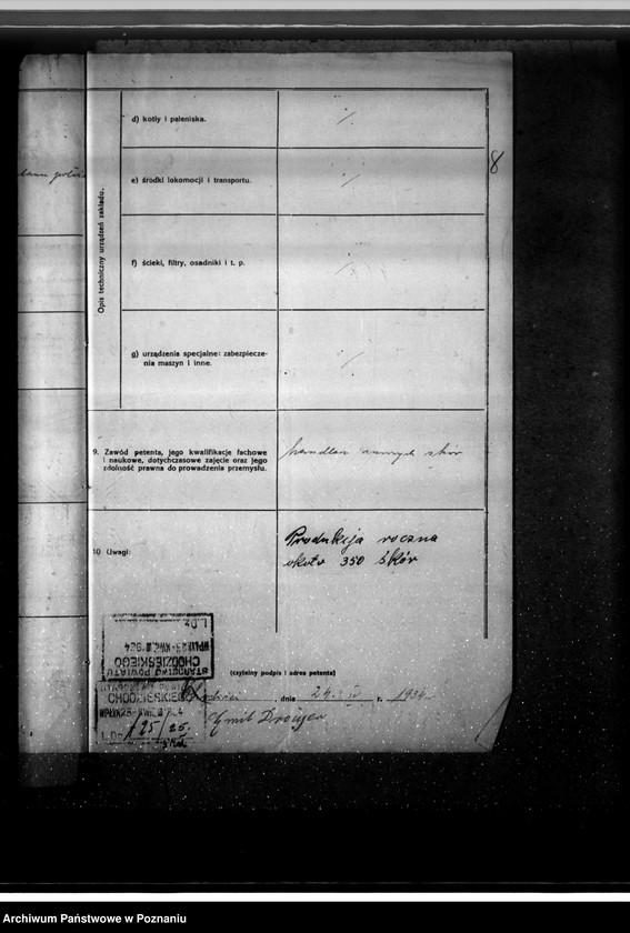 Obraz 12 z jednostki "Zatwierdzenie zakładu przemysłowego /solarni skór/ Emil Draeger w Chodzieży"