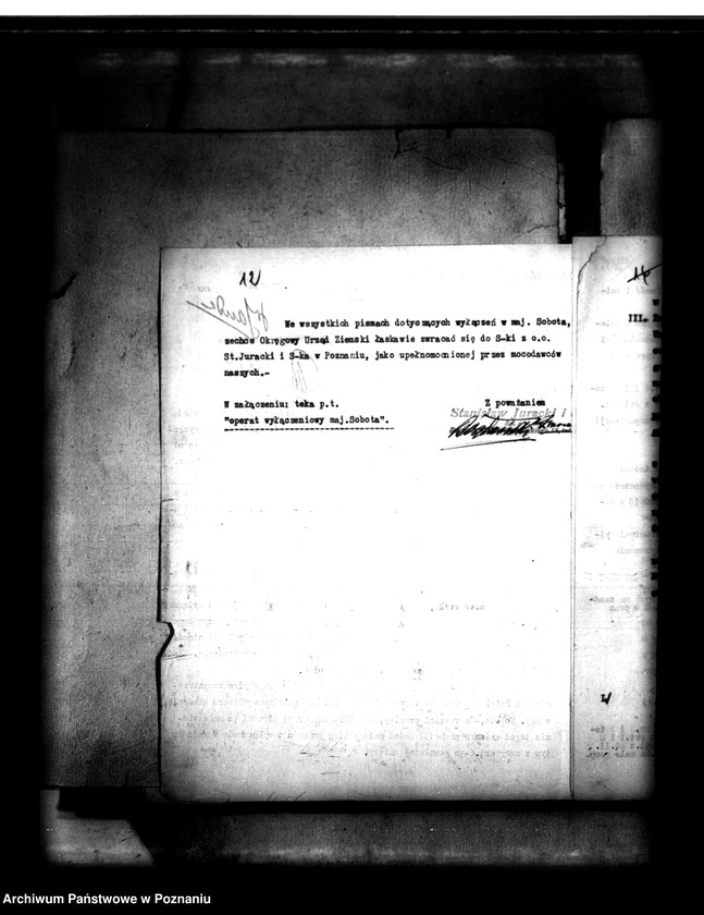 Obraz 17 z jednostki "Majątek Sobota powiatu poznańskiego wyłączenie z art. 4 i 5 ustawy o wykonaniu reformy rolnej Józef Frydrychowicz"