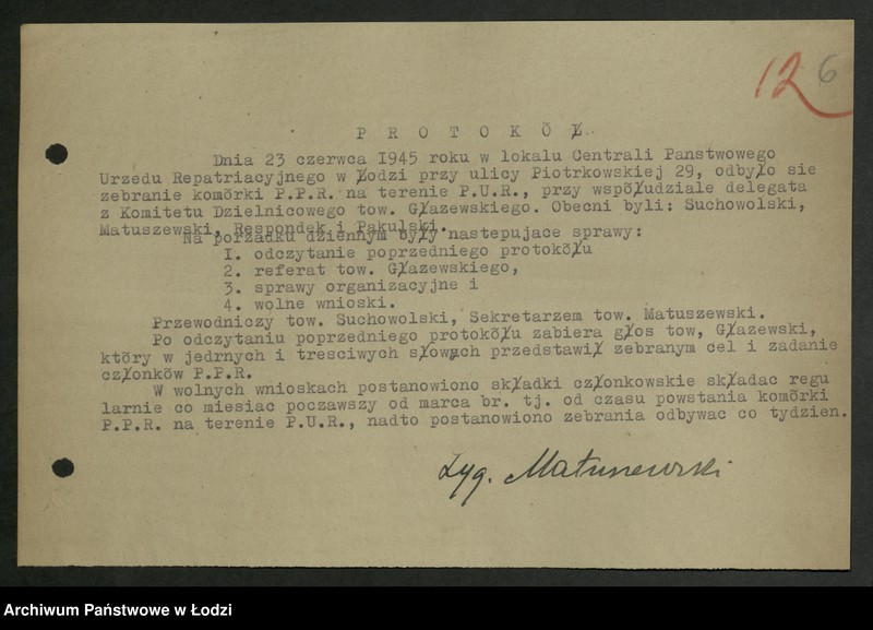 Obraz 7 z jednostki "Zarząd Centralny Państwowego Urzędu Repatriacyjnego; sprawozdania, protokoły, korespondencja [komórki PPR]"