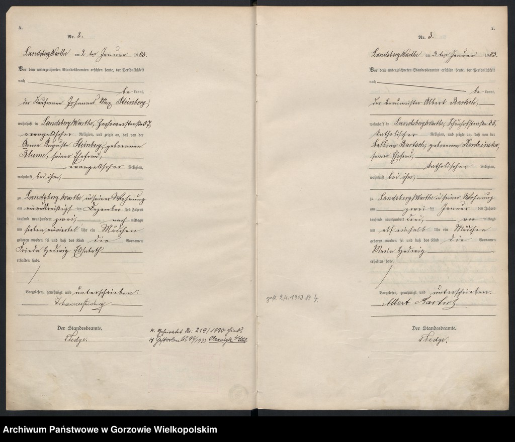 Obraz 4 z jednostki "Geburts Register"