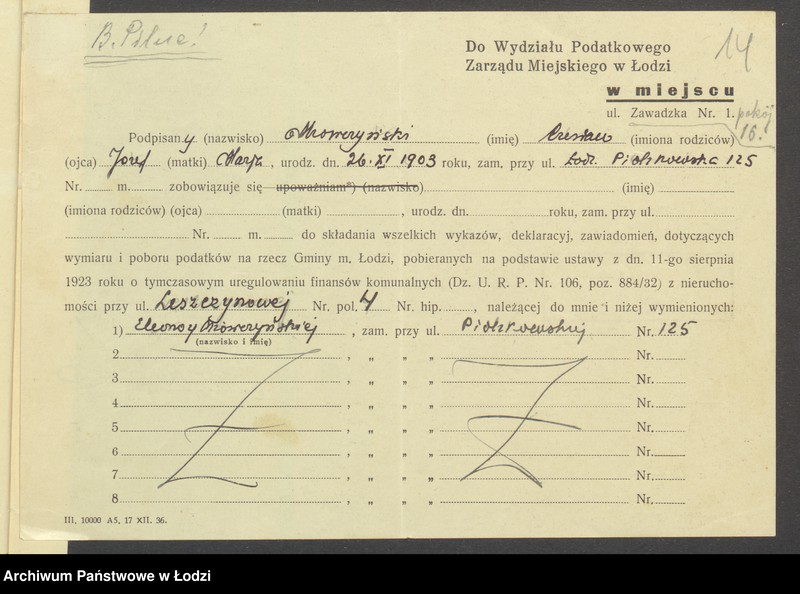 image.from.unit.number "Księga inwentarzowa nieruchomości m. Łodzi ul. Leszczynowa"