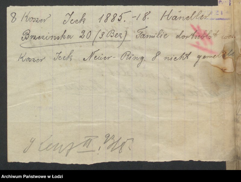 Obraz 10 z jednostki "Icek Koszer- Mojżesz vel Aron Neuman- sprzedaż gotowej garderoby"