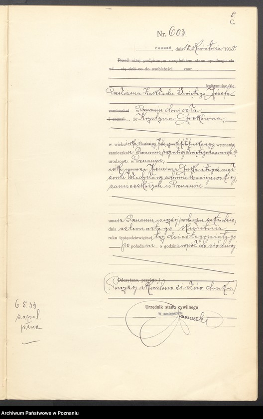 Obraz 7 z jednostki "Księga miejscowa zgonów tom II [Rejestr główny zgonów]"