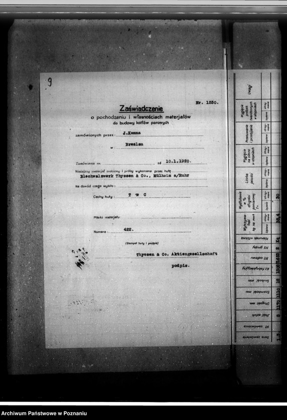 Obraz 14 z jednostki "Majętność Wonieść, pow śmigielski własność J. Wedemeyer nr woj. kotła 6265"